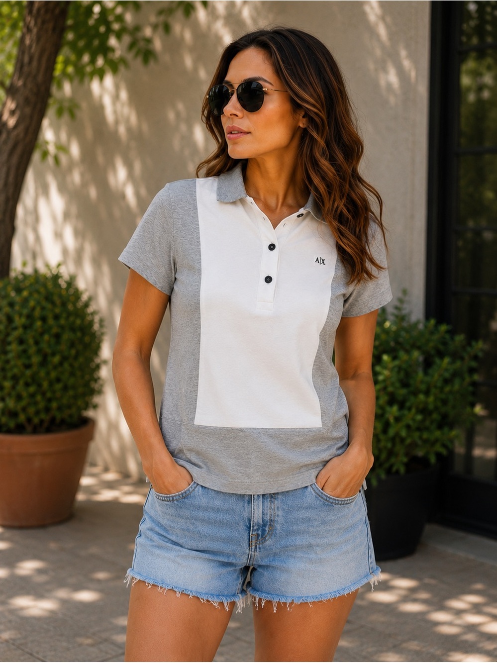 A|X Armani Exchange Colorblock Polo